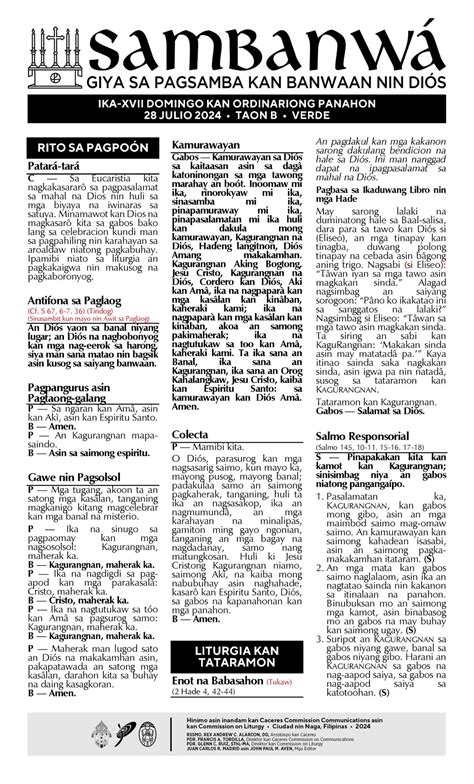 sambanwa 2024|SAMBANWÁ BIKOL MISSALETTE: .